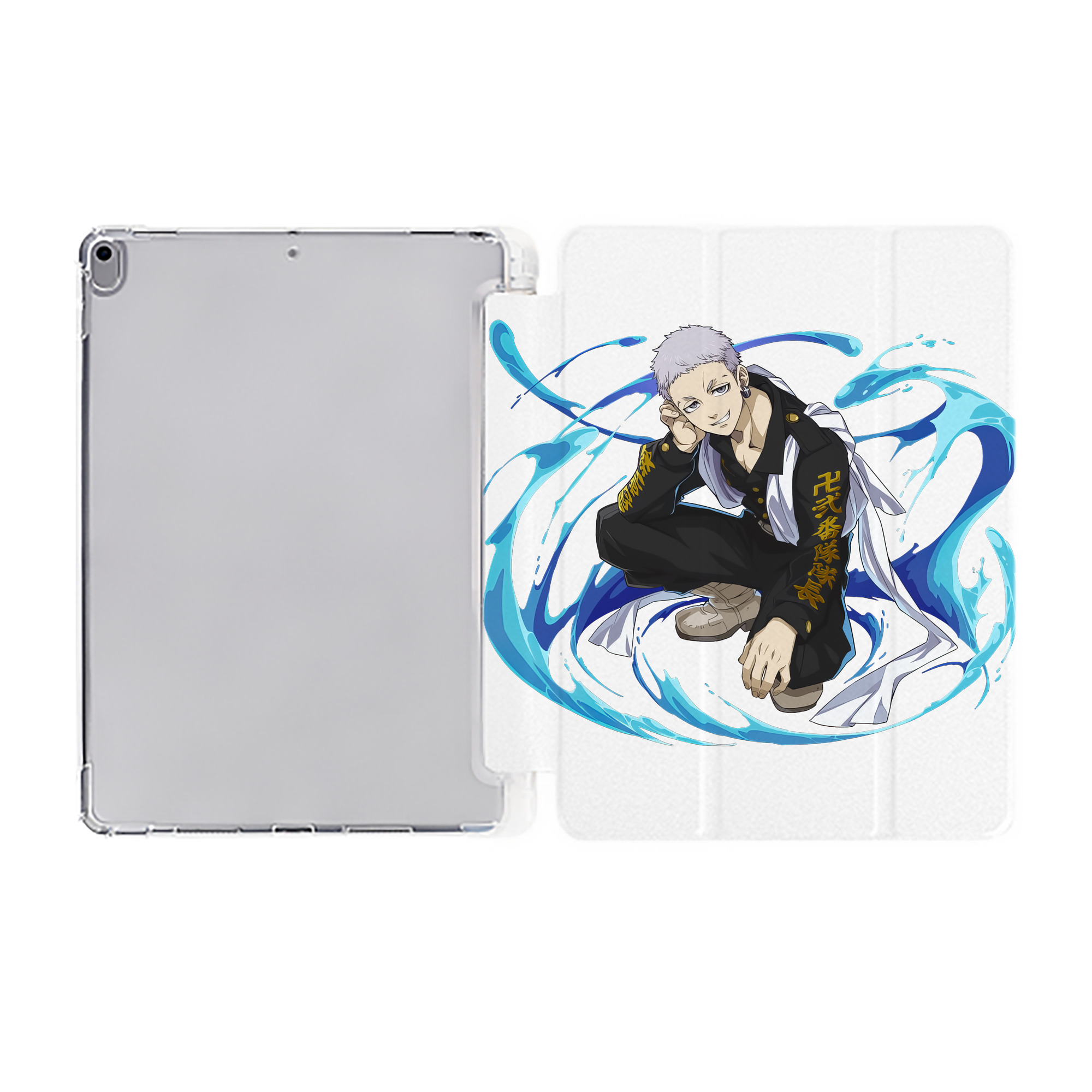 （画像用） 東京リベンジャーズ Tokyo Revengers IPad ケース ペン収納付き 三つ折りスタンド PUレザー×シリコン 対応機種9.5/10.5/10.9インチ